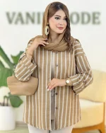شومیز راه راه پایین هلال دار کد h144 ۳