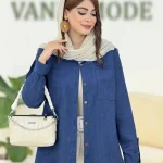 شومیز شانتون ژاکارد آستین پاگون دار کد h146