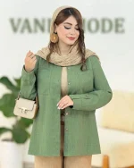 شومیز شانتون ژاکارد آستین پاگون دار کد h146 6