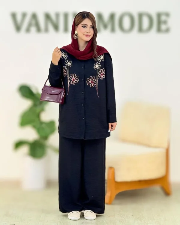 شومیز شلوار قیطون دوزی کدh317