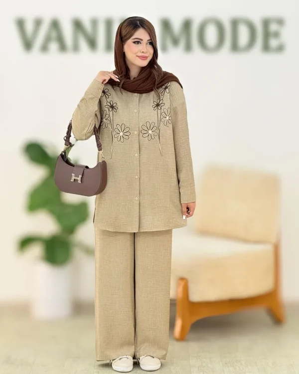 شومیز شلوار قیطون دوزی کدh317