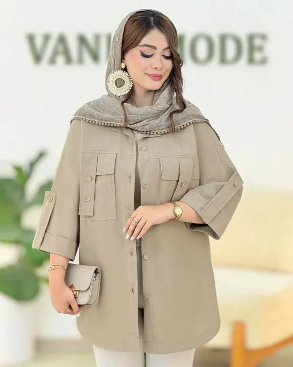 شومیز صلیبی جلو دکمه کد h289