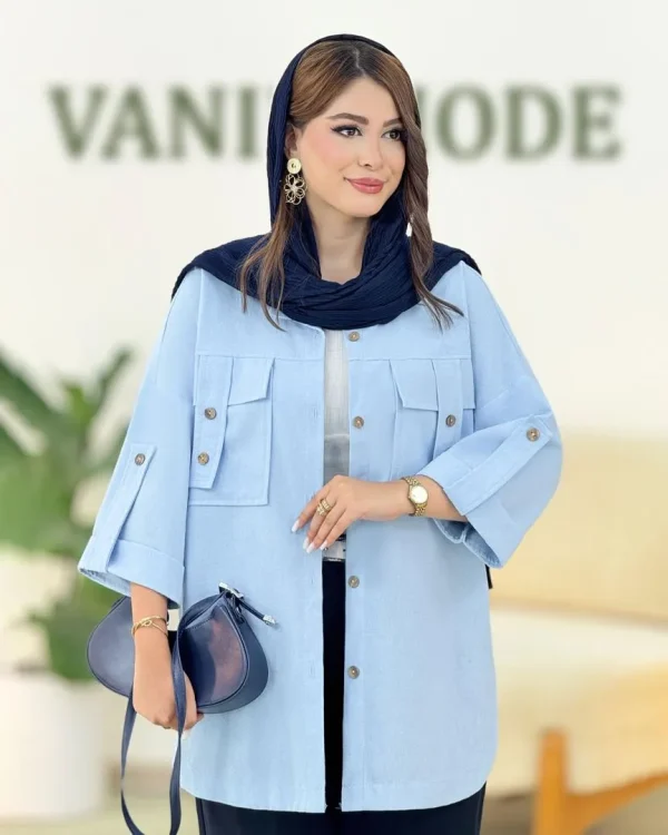 شومیز صلیبی جلو دکمه کد h289