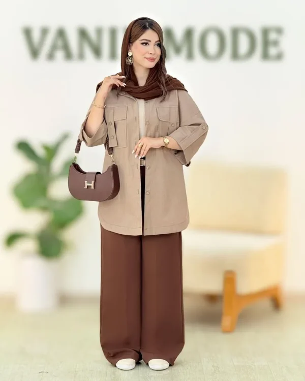 شومیز صلیبی جلو دکمه کد h289