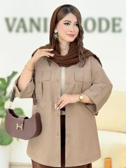 شومیز صلیبی جلو دکمه کد h289