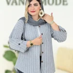 شومیز پایین هلال آستین پاگون دار کدH157