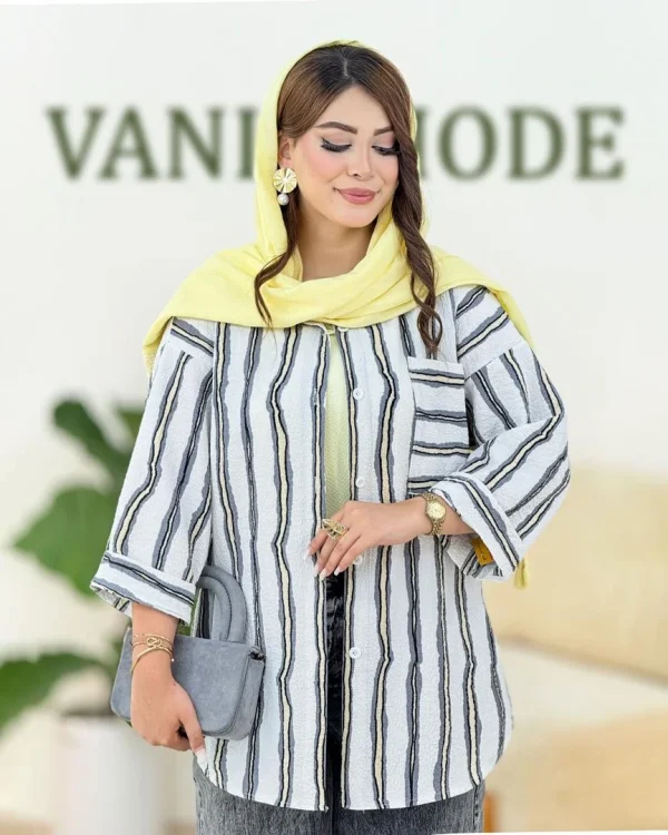 شومیز پری پفکی آستین پاکتی کدh150