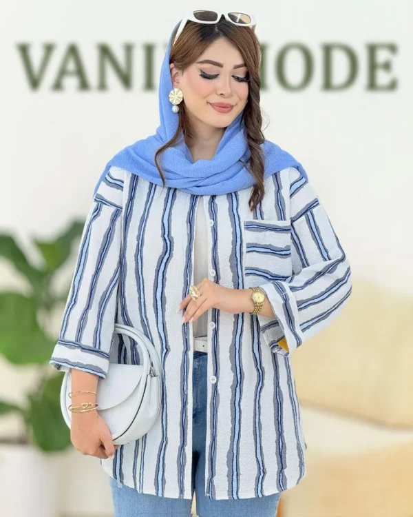 شومیز پری پفکی آستین پاکتی کدh150