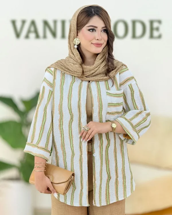شومیز پری پفکی آستین پاکتی کدh150
