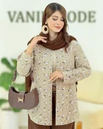 شومیز کریشه گل گچی کد g961-4