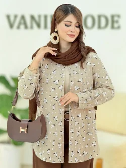 شومیز کریشه گل گچی کد g961