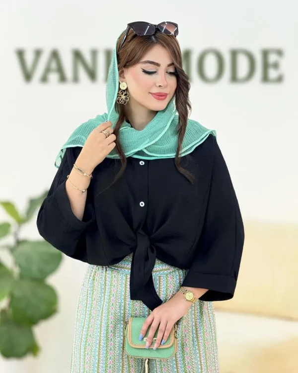 شومیز گره ای پیش بلند پشت کوتاه کد H268