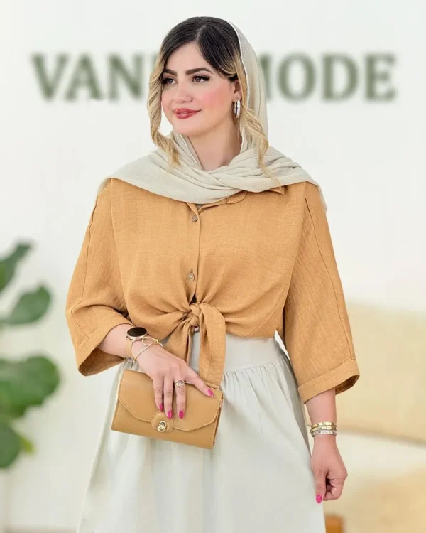 شومیز گره ای پیش بلند پشت کوتاه کد H268
