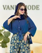 شومیز گره ای پیش بلند پشت کوتاه کد H2681
