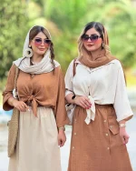 شومیز گره ای پیش بلند پشت کوتاه کد H2682