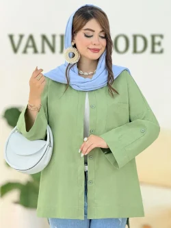 مانتو لینن سرشانه افتاده کد h246