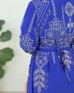 پیراهن بلند ساحلی پیلی دار کدh355-1