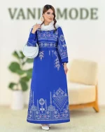 پیراهن بلند ساحلی پیلی دار کدh355-4