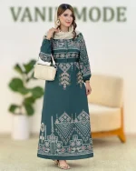 پیراهن بلند ساحلی پیلی دار کدh355-7