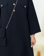 پیراهن بلند شانتون گلدوزی به همراه کیف کدh331-2