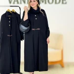 پیراهن بلند کوکدوزی مشکی کدh330
