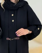 پیراهن بلند کوکدوزی مشکی کدh330 ۲