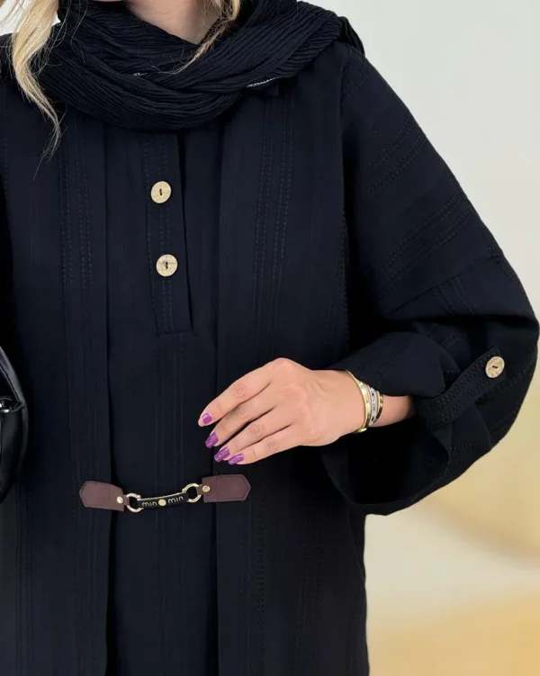 پیراهن بلند کوکدوزی مشکی کدh330