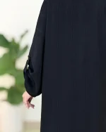 پیراهن بلند کوکدوزی مشکی کدh330 ۳