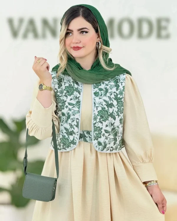 پیراهن جلیقه با کمربند کد h178