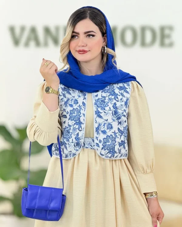پیراهن جلیقه با کمربند کد h178