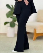 کت آستین سه دکمه و شلوار کمر پشت کش کدh295 5