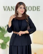 کت جلو چاک دار شانتون ژاکارد کدh292 1