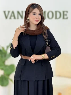 کت جلو چاک دار شانتون ژاکارد کدh292