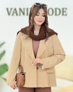 کت جلو چاک دار شانتون ژاکارد کدh292 2