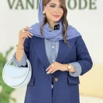 کت جلو چاک دار شانتون ژاکارد کدh292