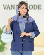 کت جلو چاک دار شانتون ژاکارد کدh292 3