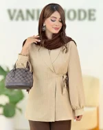 کت یقه آرشال بنددار کد h184 2
