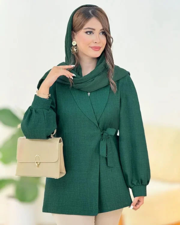 کت یقه آرشال بنددار کد h184