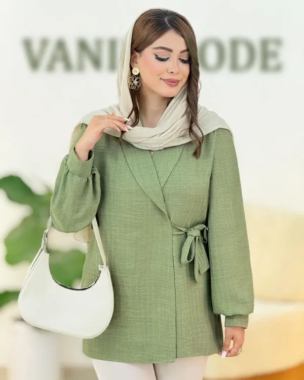 کت یقه آرشال بنددار کد h184