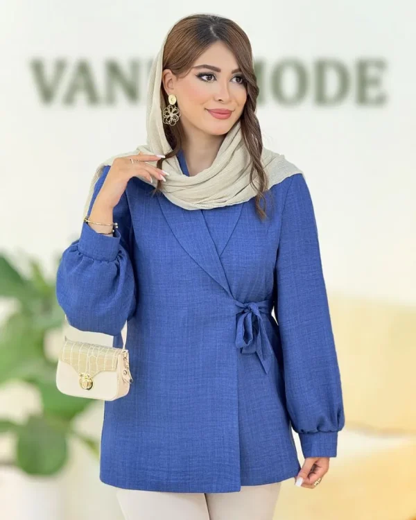 کت یقه آرشال بنددار کد h184