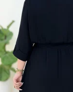 کفتان پانچ مشکی به همراه کمربند کدh300