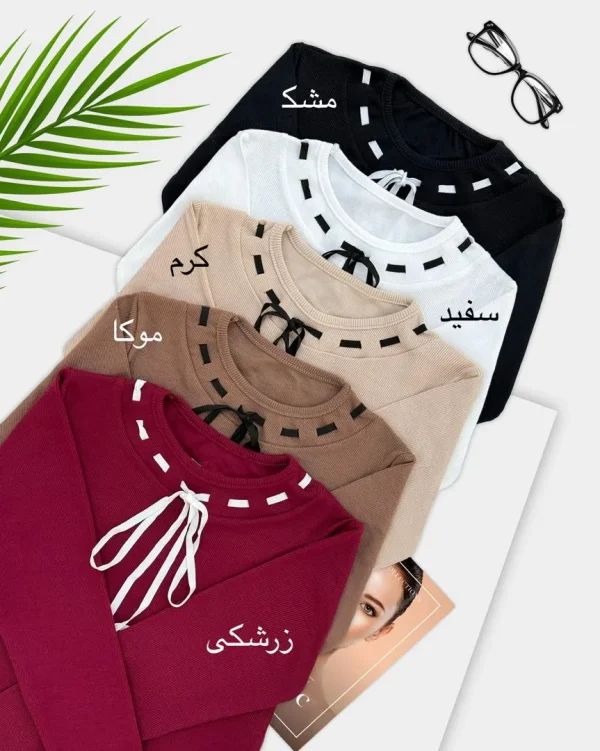 بلوز یقه سه سانت فانریپ کد h493