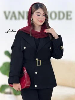 بارانی آستین سرخود به همراه کمربند کد h423