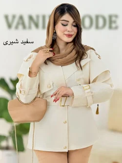 بارانی آستین سرخود به همراه کمربند کد h423