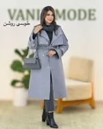 بارانی بلند جلیقه دار یقه انگلیسی کد H396 (10)