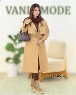 بارانی بلند جلیقه دار یقه انگلیسی کد H396 (3)