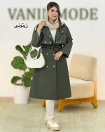 بارانی بلند جلیقه دار یقه انگلیسی کد H396 (8)