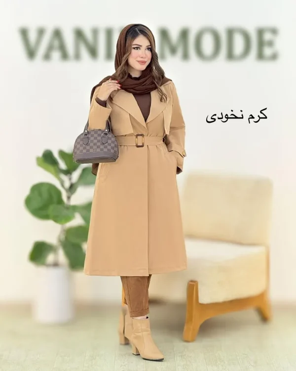 بارانی بلند والان دار مموری کد h478