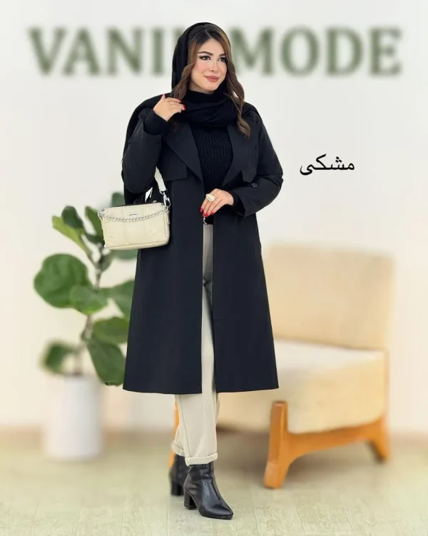 بارانی بلند والان دار مموری کد h478