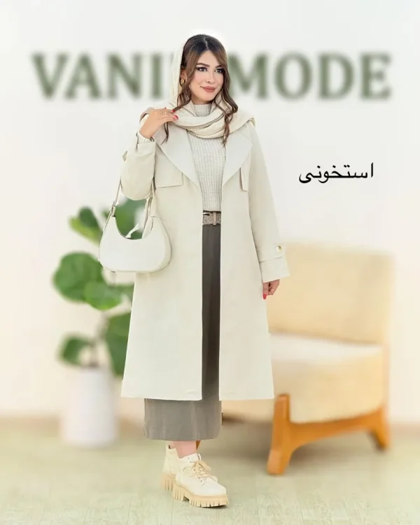 بارانی بلند والان دار مموری کد h478